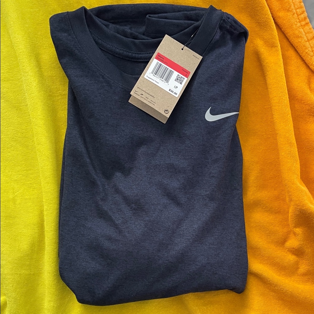 Nike Charcoal Tee with White Swoosh